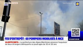 Nice: un feu se déclare dans un entrepôt, au moins 60 pompiers mobilisés