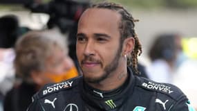Le Britannique Lewis Hamilton (Mercedes), vainqueur du GP d'Espagne de Formule 1, le 9 mai 2021 à Montmelo