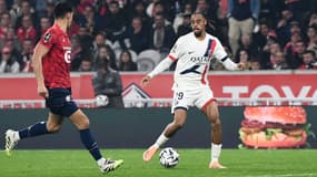 Bradley Barcola lors du match Lille-PSG (1-1, L1), le 5 octobre 2025