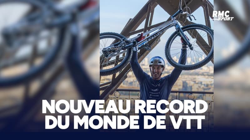 Nouveau record du monde en VTT sur la tour Eiffel