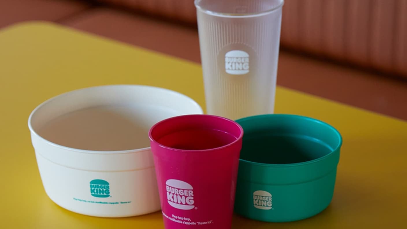 La vaisselle réutilisable dans les Burger King. La vaisselle réutilisable dans les Burger King.