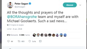 Le tweet de Peter Sagan
