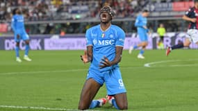 Victor Osimhen lors de Bologne-Naples (0-0, 5e journée de Serie A), le 24 septembre 2023