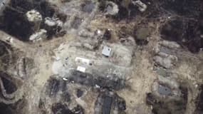 Capture d'écran des tranchées creusées à Tchernobyl, visible dans une vidéo de l'état-major ukrainien. 