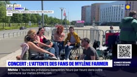 Villeneuve-d'Ascq: les fans de Mylène Farmer patientent devant le stade avant son concert de samedi