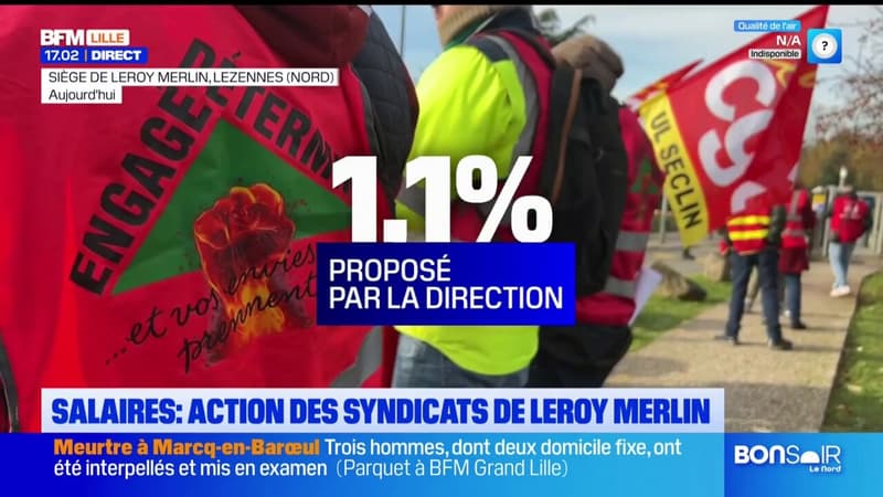 Lezennes: action des syndicats de Leroy Merlin