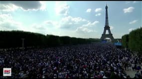 Paris : La fan zone du Champ de Mars filmée du dessus, frissons garantis