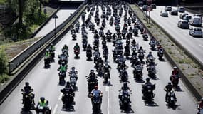 Une manifestation de motards en avril 2024