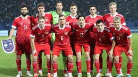 La sélection russe avant un match contre l'Ouzbekistan le 20 novembre