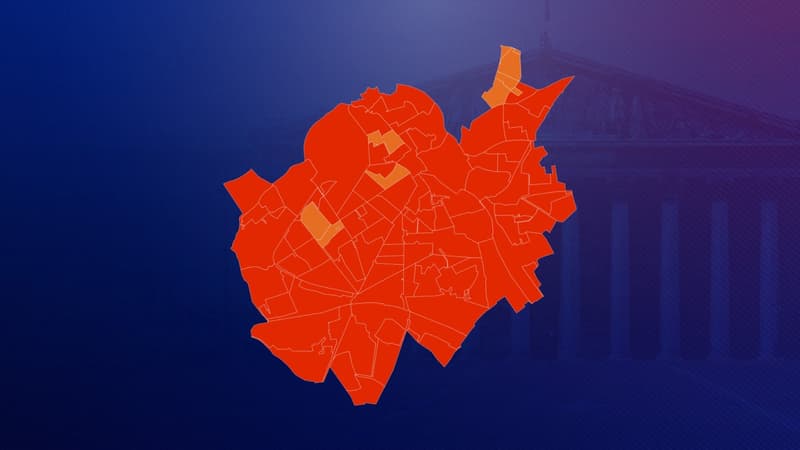 La carte électorale lilloise à l'issue du premier tour des législatives.