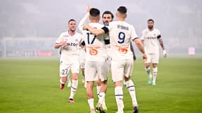 Les joueurs de l'OM contre Troyes.