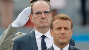 Le président Emmanuel Macron et le Premier ministre Jean Castex sur la place de la Concorde à Paris, le 14 juillet 2020