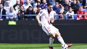 Rayan Cherki face à Rennes, le 9 avril 2023.