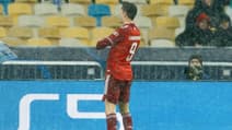 Robert Lewandowski lors du match Dynamo Kiev-Bayern Munich, à Kiev le 23 novembre 2021