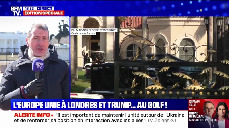 Alors que l'Europe se réunit à Londres, Donald Trump ne déroge pas à ses habitudes et joue au golf