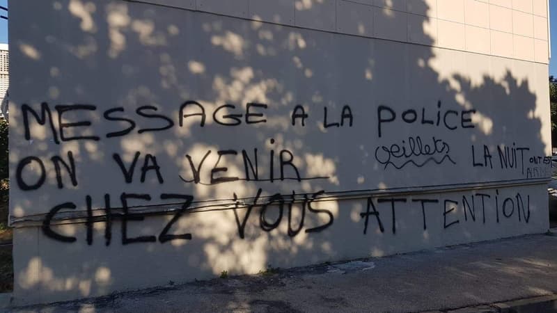 Des tags découverts sur les murs d'un bâtiment situé dans le quartier des Oeillets à Toulon.