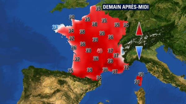 Les températures attendues samedi Les températures attendues samedi