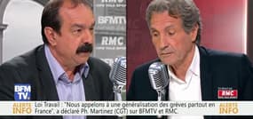 Philippe Martinez face à Jean-Jacques Bourdin en direct