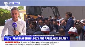 Après avoir fait le bilan du "Plan Marseille", Emmanuel Macron va rencontrer des familles de victimes de fusillades, liées au trafic de drogue