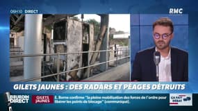 Les gilets jaunes vont-ils trop loin en détruisant des péages et des radars? Ça fait débat sur RMC