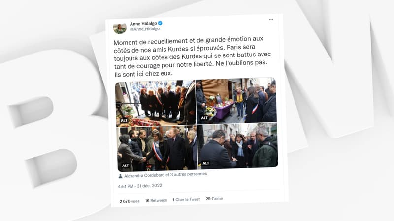 Anne Hidalgo a rendu hommage aux trois Kurdes tués la semaine dernière à Paris