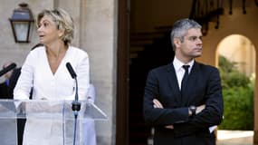 La présidente de la région Île-de-France Valérie Pécresse et le nouveau président des Républicains Laurent Wauquiez, le 30 juin 2011 à Paris. 