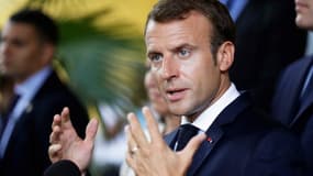 Emmanuel Macron ce jeudi à Fort-de-France en Martinique.