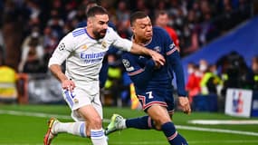 Dani Carvajal et Kylian Mbappé - Real-PSG - Ligue des champions