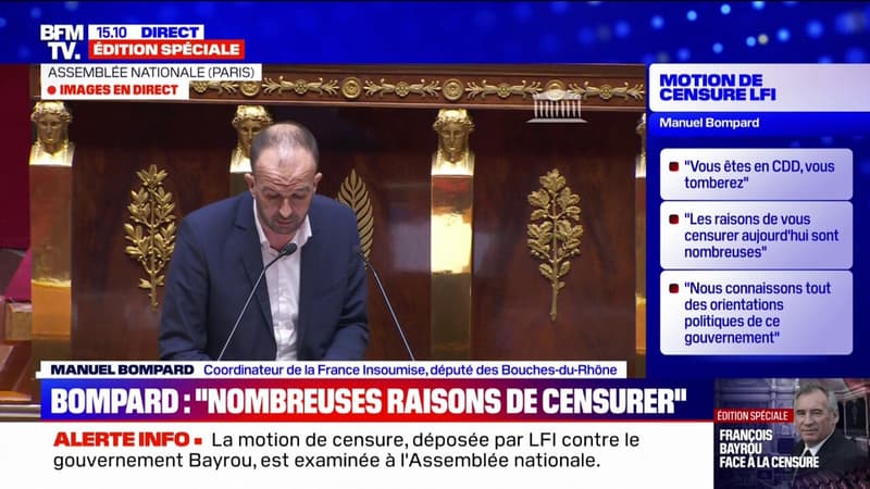 Manuel Bompard à propos du gouvernement Bayrou: 