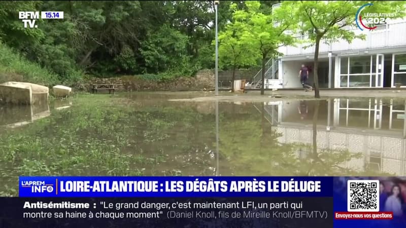 Après le déluge, l'heure est désormais au nettoyage à Saint-Étienne-de-Montluc, en Loire-Atlantique