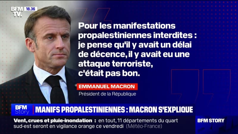 Manifestations propalestiniennes interdites: Emmanuel Macron estime 