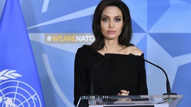 Angelina Jolie au siège de l'Alliance à Bruxelles, le 31 janvier 2018