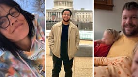 Heather O'Brien, Shaw Vallier and Philip Matthias (de gauche à droite), d'anciens employés fédéraux américains licenciés par l'administration Trump.