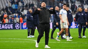 Roberto De Zerbi lors d'OM-Atalanta, le 5 novembre 2025