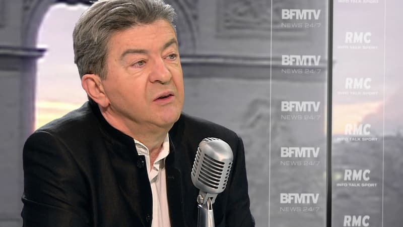 Jean-Luc Mélenchon sur le plateau de BFMTV-RMC, le 20 janvier 2015.