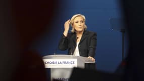 Marine Le Pen, le 1er mai 2017 à Villepinte.