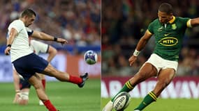 L'arrière du XV de France Thomas Ramos et l'ouvreur sud-africain Manie Libbok qui s'affronteront en quart de finale de la Coupe du monde de rugby