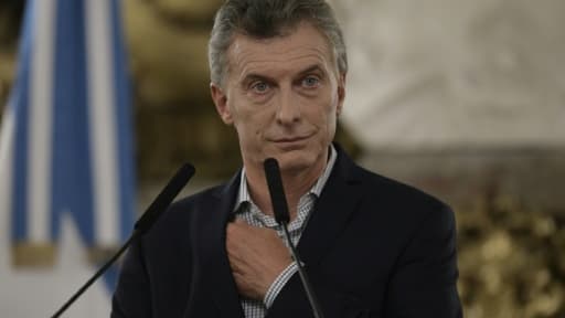Le président argentin Mauricio Macri lors d'une conférence de presse à Buenos Aires le 16 février 2017