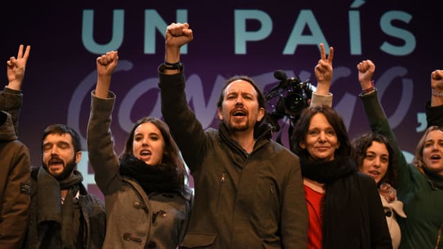 Le parti de gauche Podemos et son leader Pablo Iglesias se sont imposé dimanche comme la 3e force politique d'Espagne.
