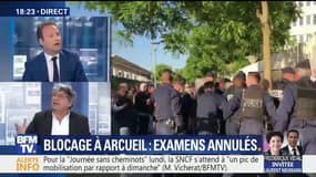 Blocage à Arcueil: le député France Insoumise Eric Coquerel atteint par des gaz lacrymogènes: "c'est intentionnel"