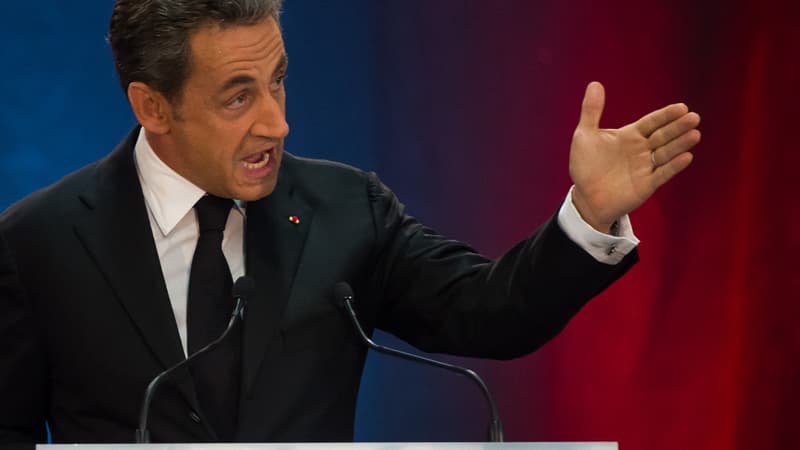 Nicolas Sarkozy, lors de son meeting.