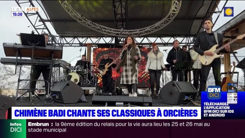 Orcières: Chimène Badi chante ses classiques sur le front de neige