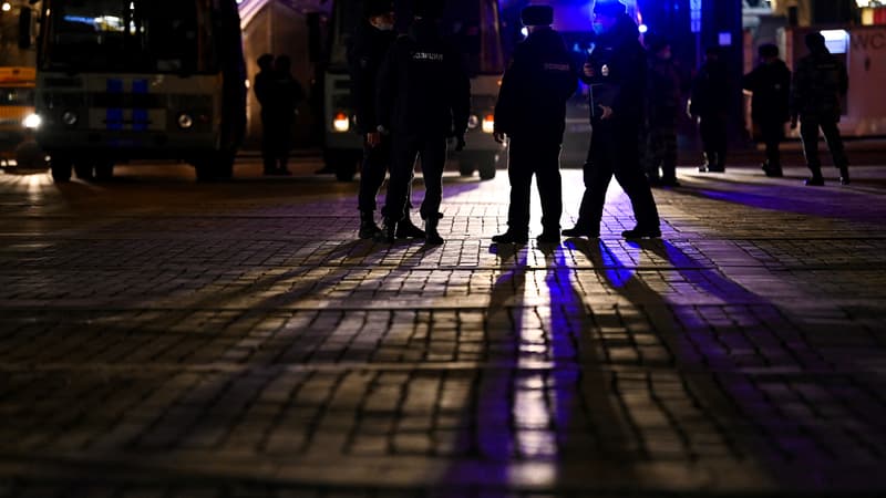 Des policiers déployés à Moscou pendant une manifestation contre la guerre en Ukraine (Photo d'illustration)
