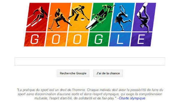 Tout clic effectué sur le logo Google renvoie à des documents consacrés à la charte olympique.