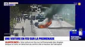 Nice: une voiture en feu sur la promenade des Anglais