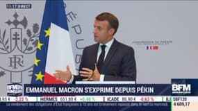 Emmanuel Macron lors de sa conférence de presse en Chine