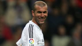 Zinedine Zidane le 23 avril 2005, lors du match Real Madrid contre Villareal au stade Santiago Bernabeu.