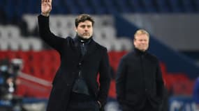L'entraineur argentin du Paris Saint-Germain, Mauricio Pochettino, lors du 8e de finale retour de la Ligue des Champions contre le FC Barcelone, le 10 mars 2021 au Parc des Princes
