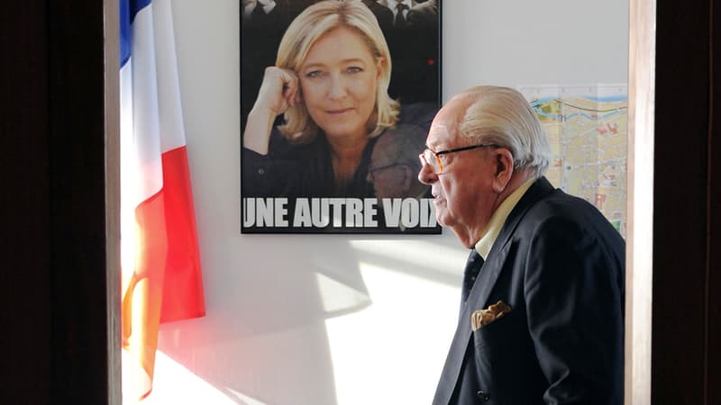 Jean-Marie Le Pen le 12 janvier 2014 au siège du parti.