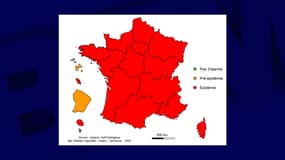 La carte de l'épidémie dévoilée ce mercredi 14 décembre par Santé publique France